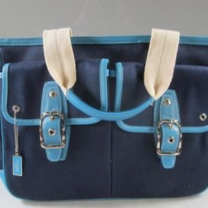 Blue Hampton Canvas Tote Purse/Diaper Bag